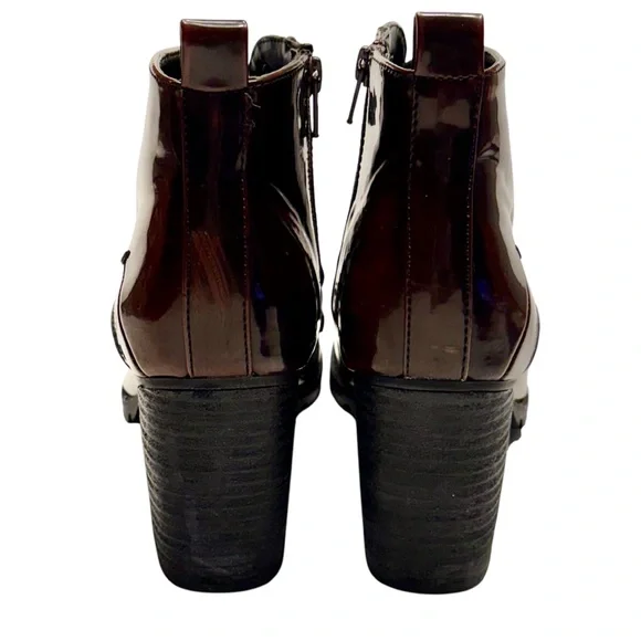 Mix No. 6 Elisabet Chunky Burgundy Platform, Lace Up Vintage Ankle Bootie 9 1/2 - Picture 6 of 12
